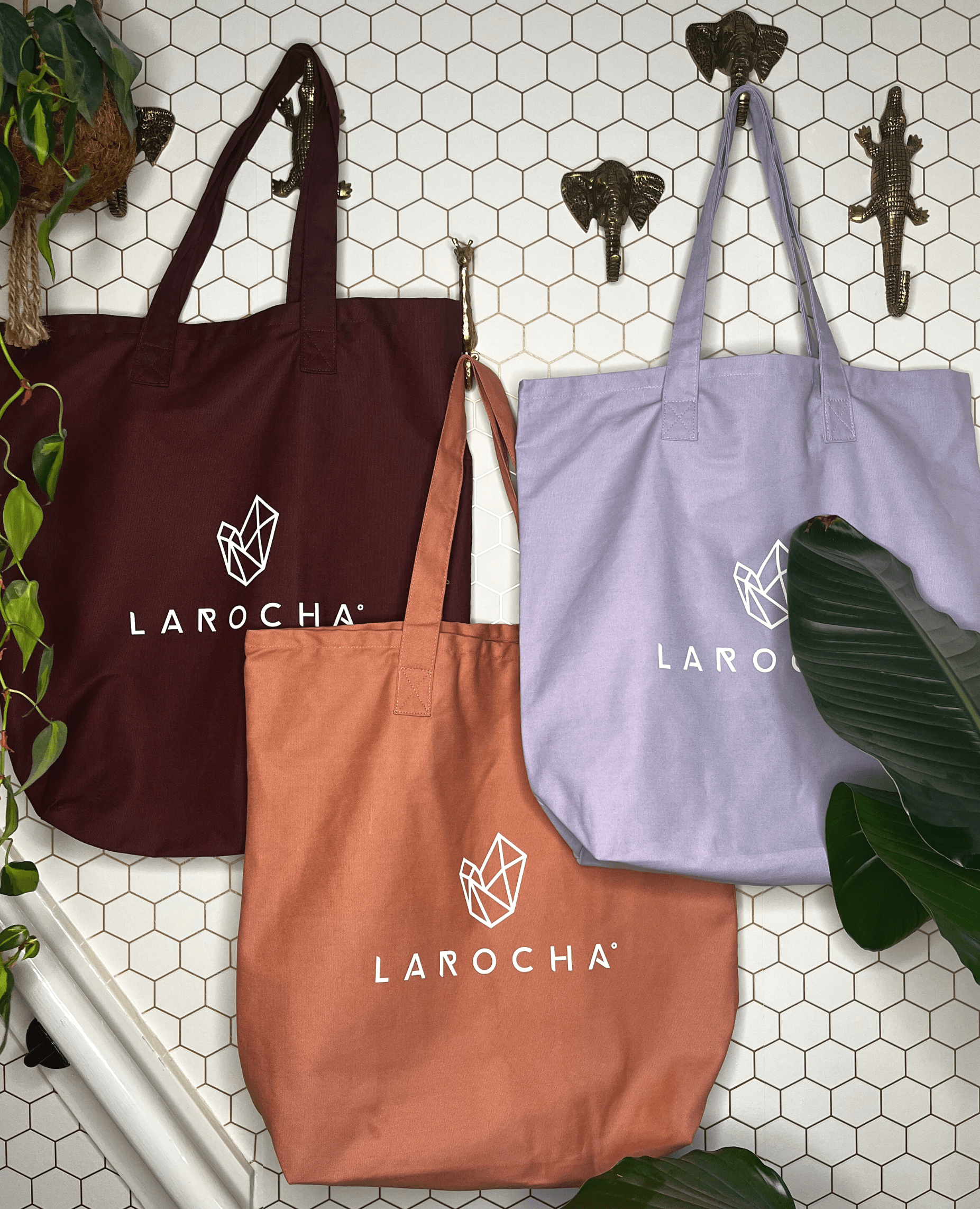 La Rocha katoenen tas, ruime shopper in 3 kleuren