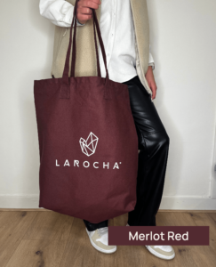 La Rocha katoenen tas, ruime shopper Merlot