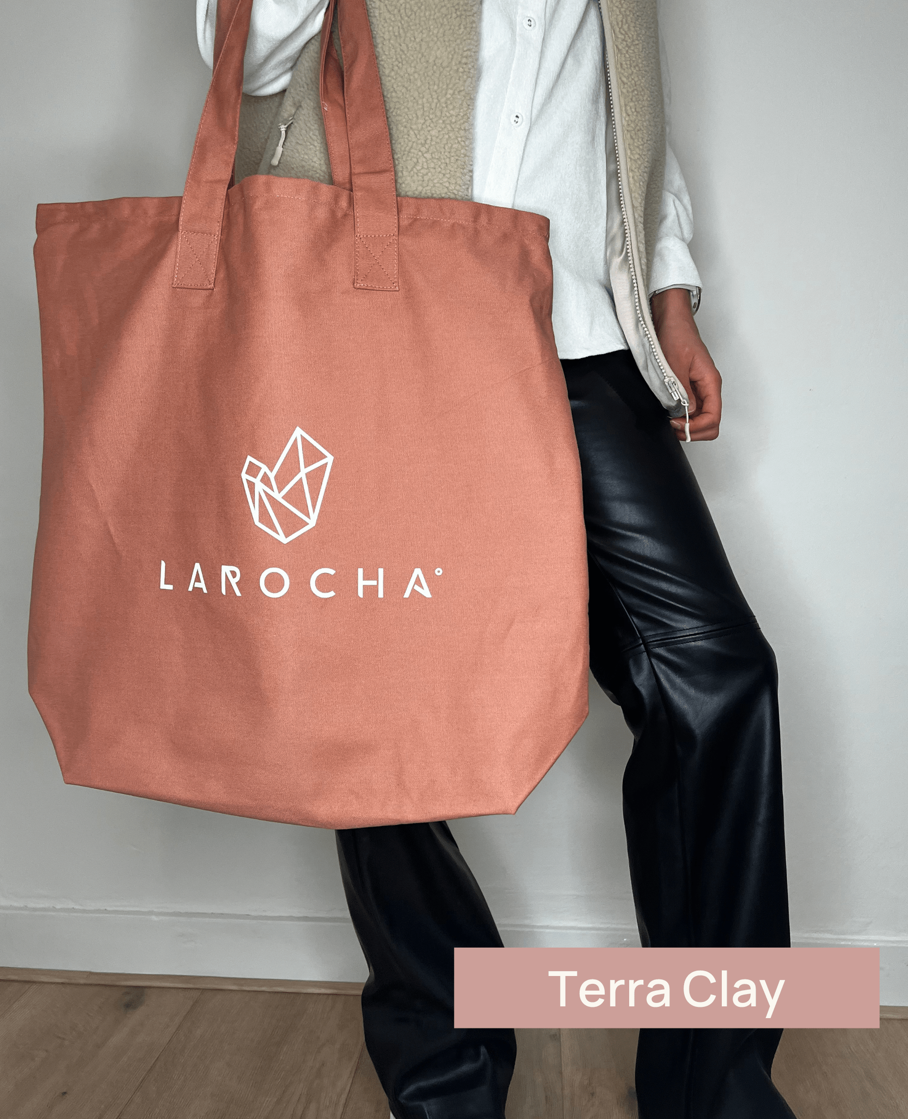 La Rocha katoenen tas, ruime shopper Terra Clay