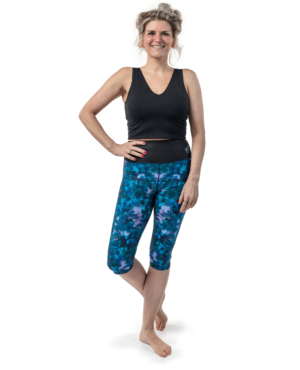 La Rocha Shaping Sportswear Big Flower Capri tight with high waist